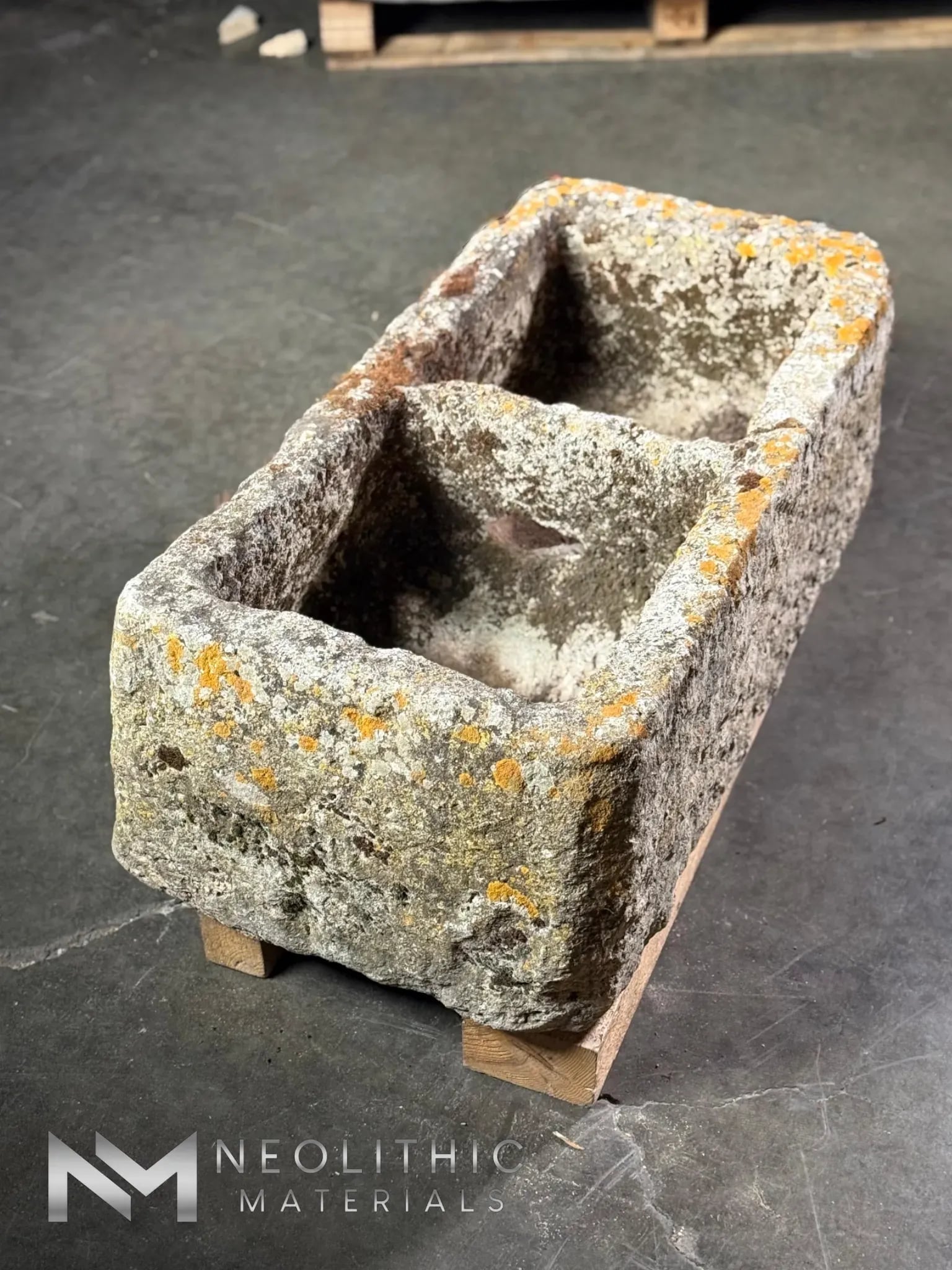French Antique Double Limestone Trough - Image 3