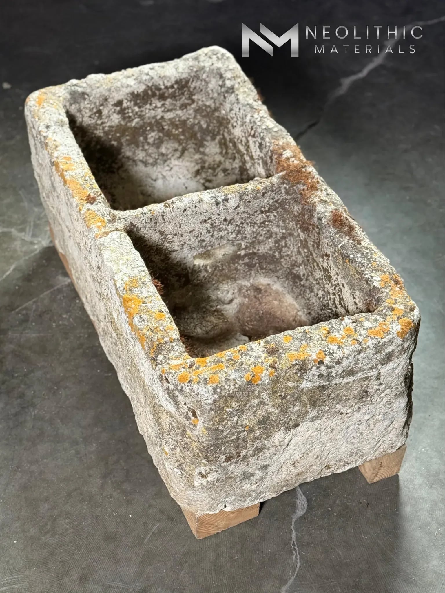 French Antique Double Limestone Trough - Image 4