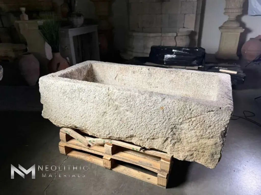 French Antique Limestone Trough - Image 2