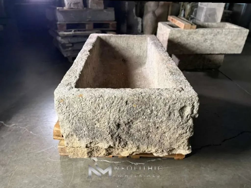 French Antique Limestone Trough - Image 4