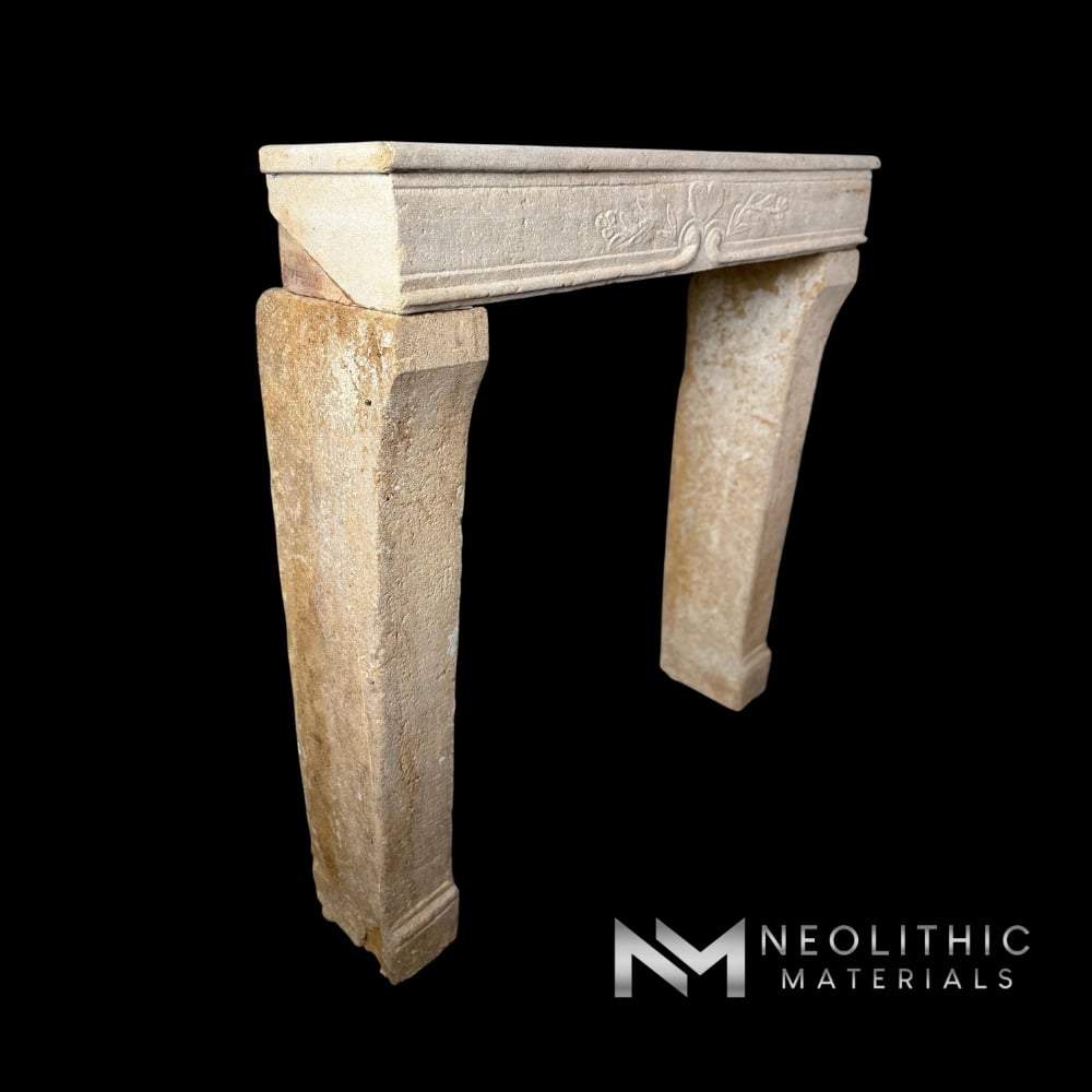 French Antique 18th Century Limestone Mantel
