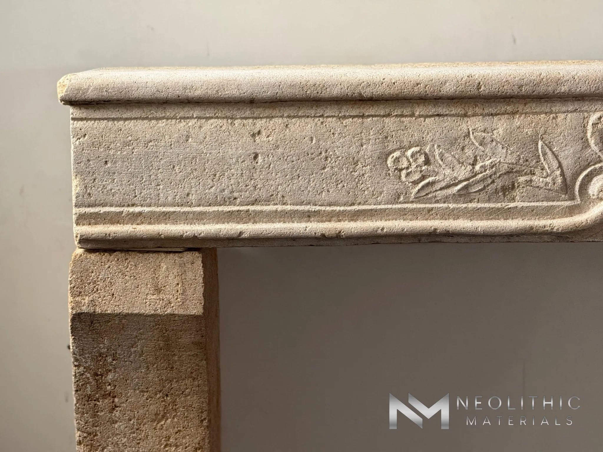 French Antique 18th Century Limestone Mantel - Image 6