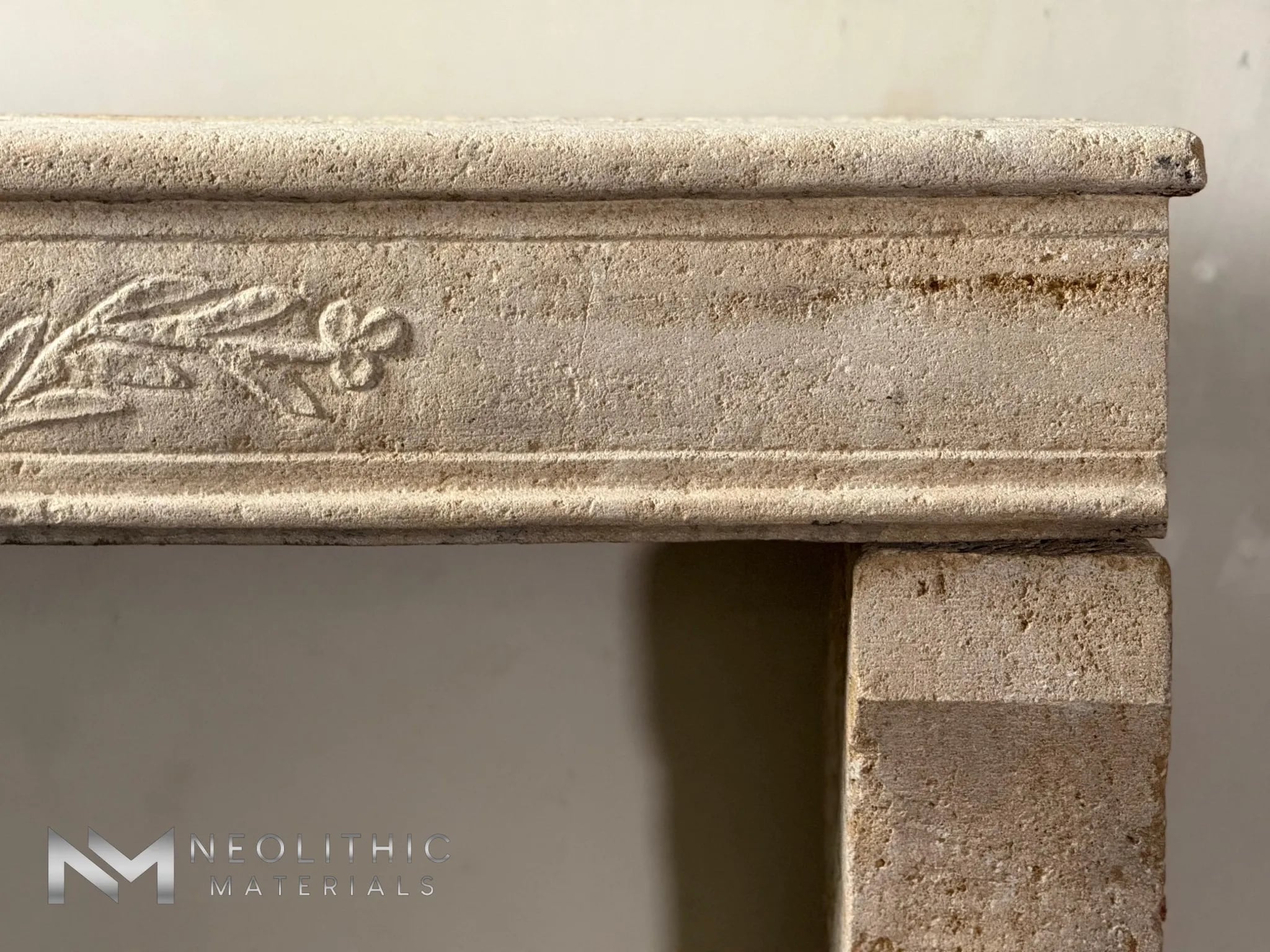 French Antique 18th Century Limestone Mantel - Image 8