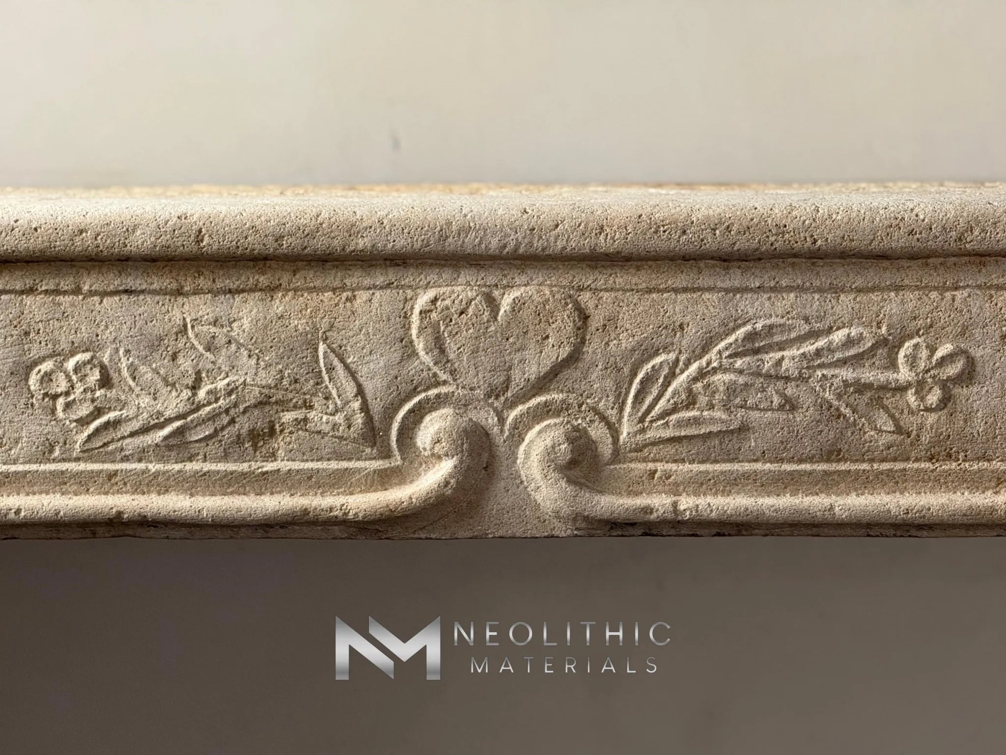 French Antique 18th Century Limestone Mantel - Image 7