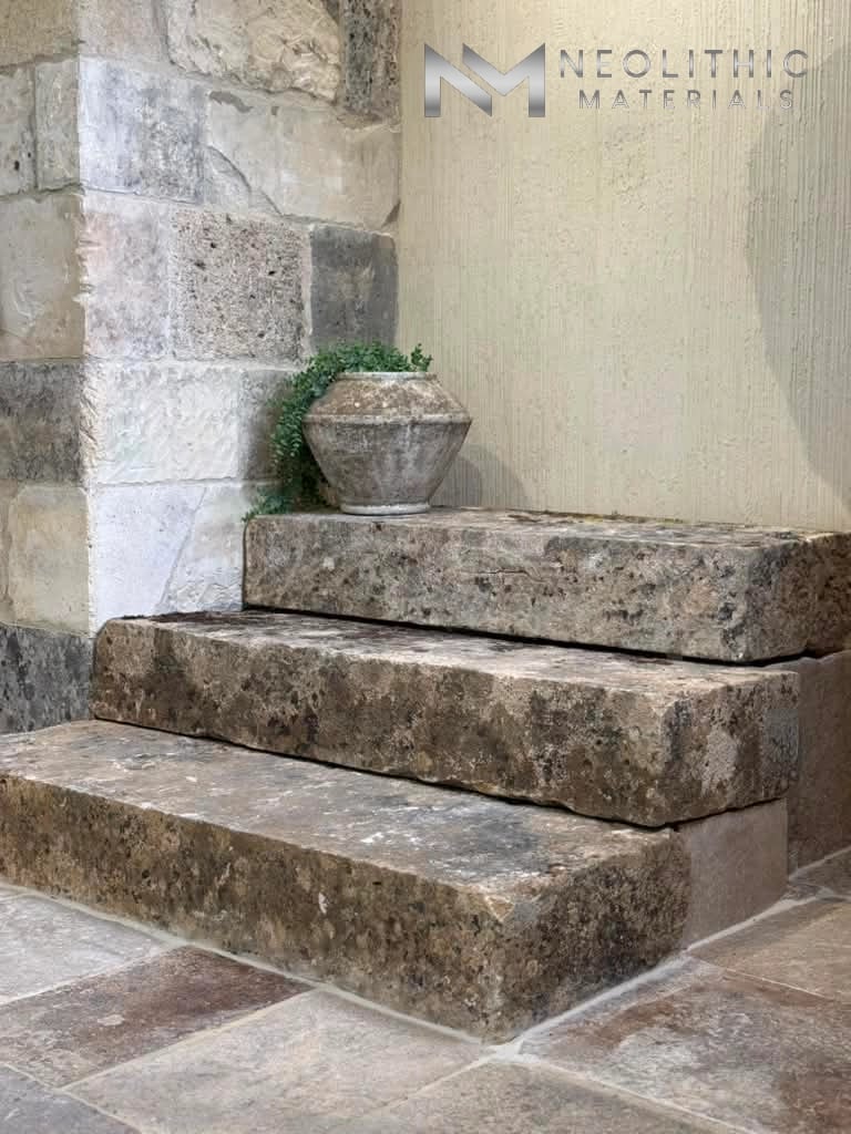 French Antique 18th Century Limestone Stair Treads - Image 3