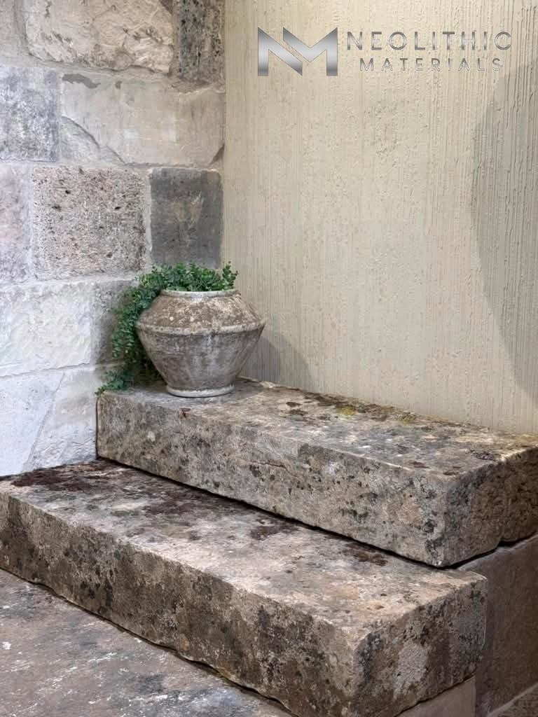 French Antique 18th Century Limestone Stair Treads - Image 4