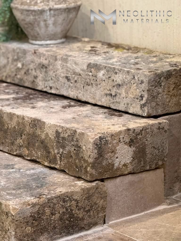 French Antique 18th Century Limestone Stair Treads - Image 6
