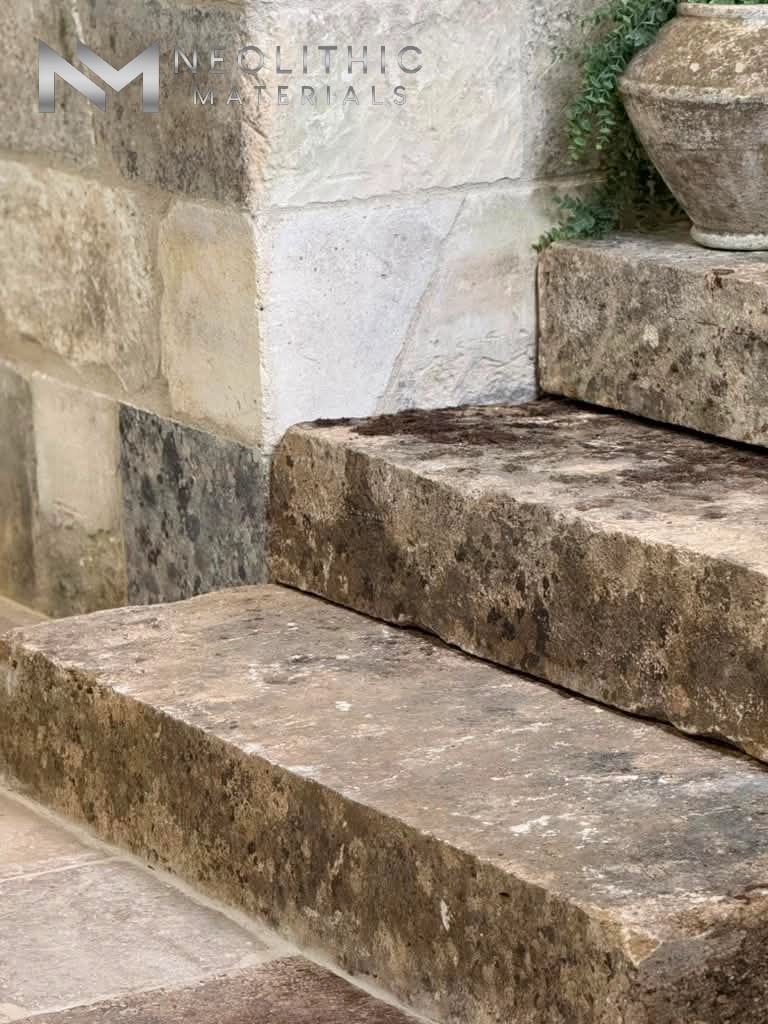 French Antique 18th Century Limestone Stair Treads - Image 9