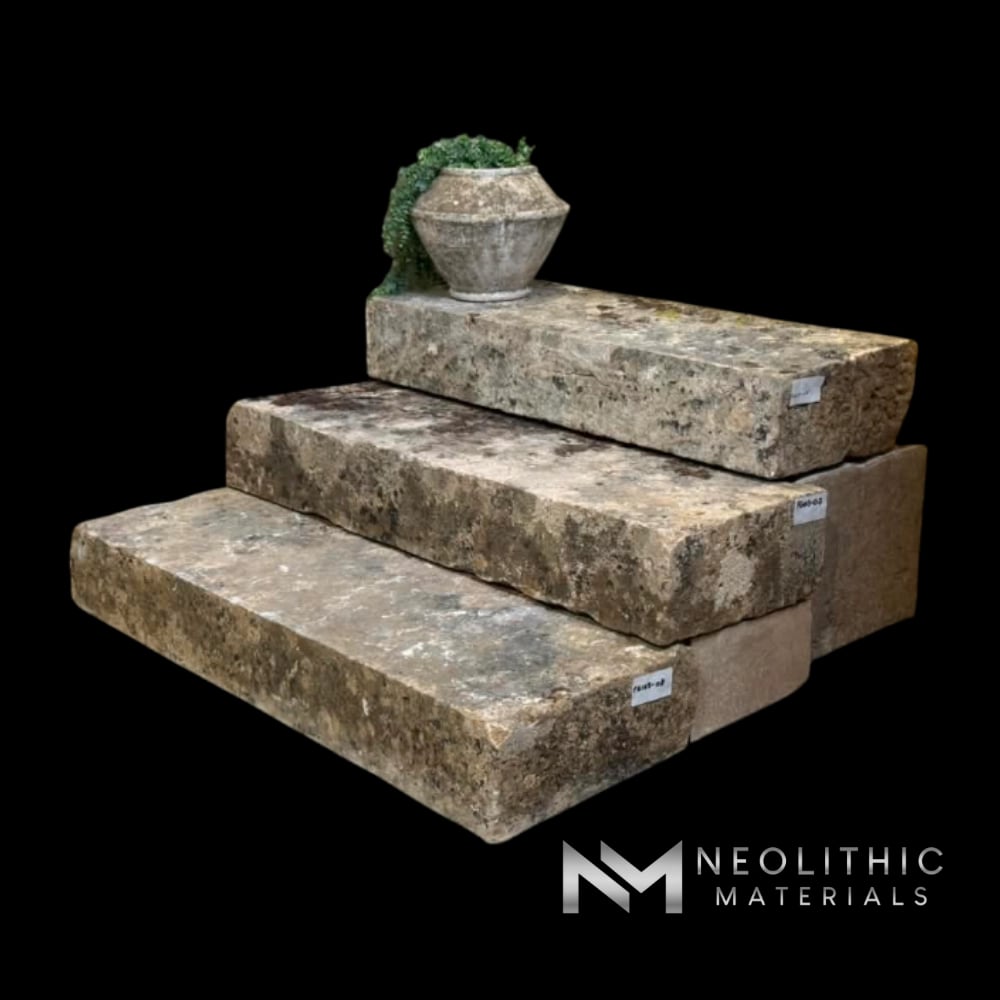 French Antique 18th Century Limestone Stair Treads