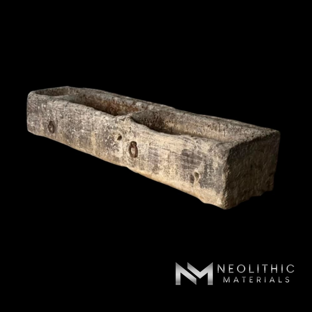 French Antique 19th Century Limestone Trough