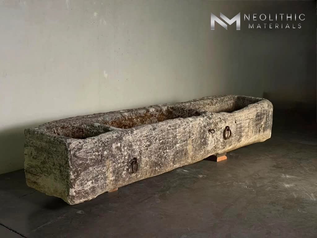 French Antique Limestone Trough - Image 2