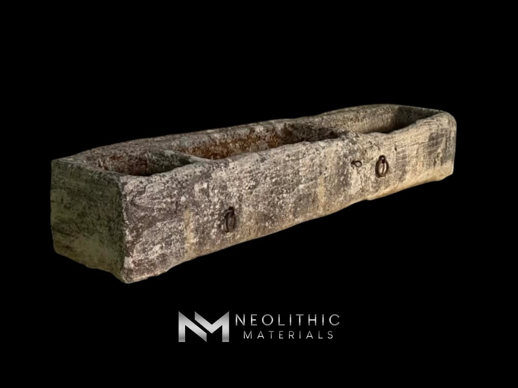 French Antique 19th Century Limestone Trough