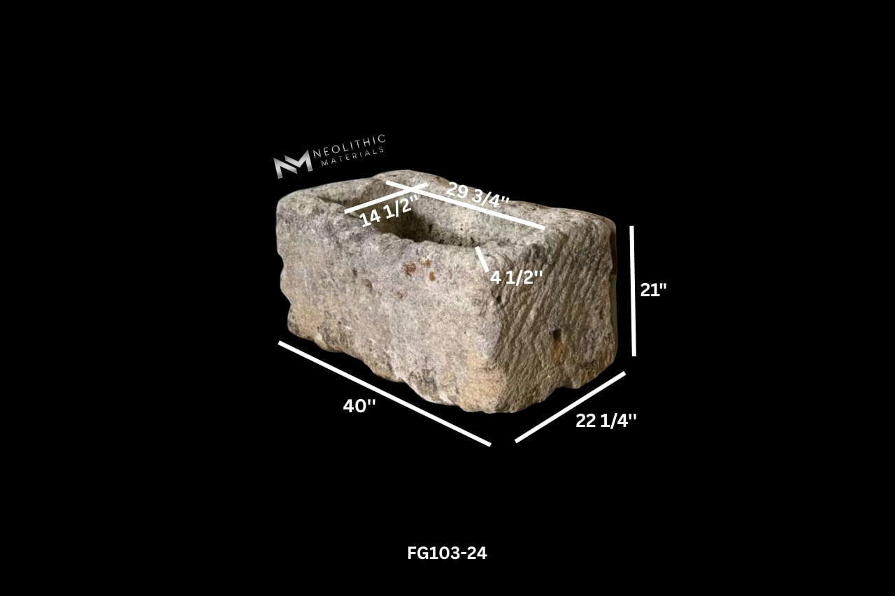 French Antique Limestone Trough - Image 9