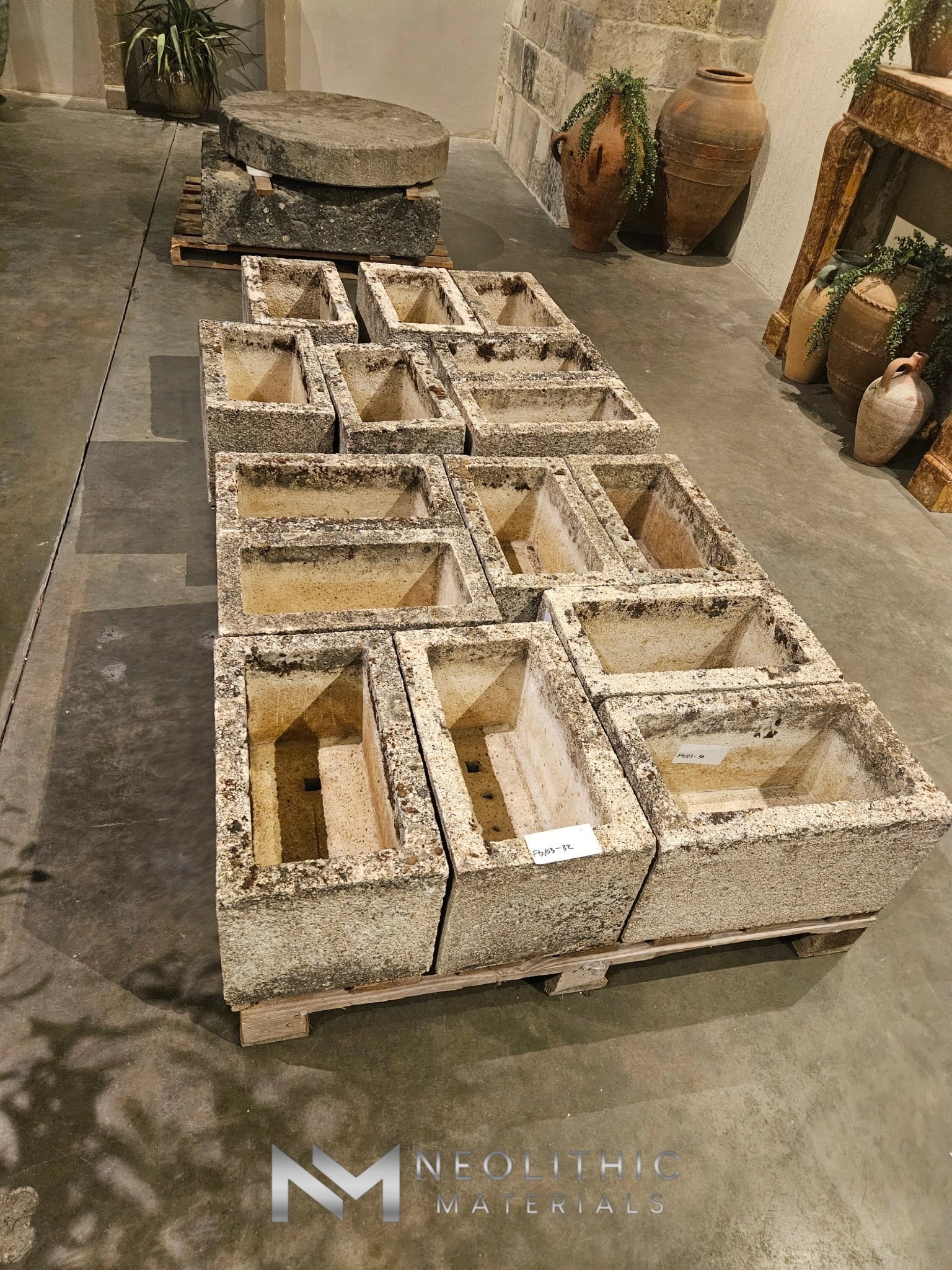 French Antique Limestone Troughs (Set) - Image 1