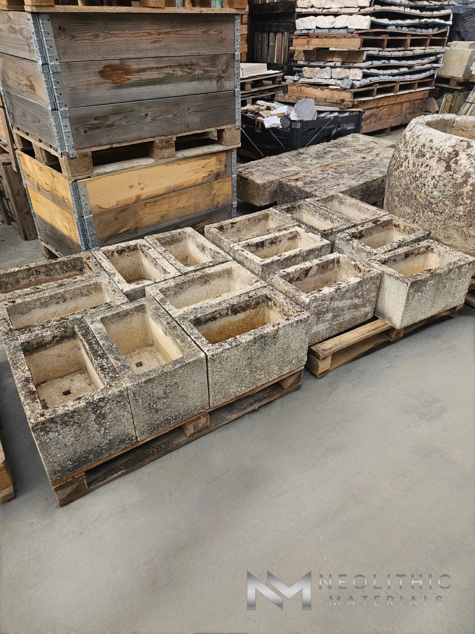 French Antique Limestone Troughs (Set) - Image 3