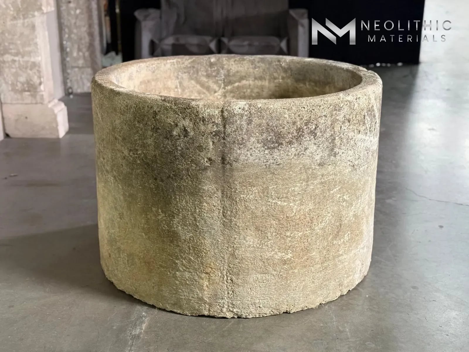 French Antique Limestone Round Trough - Image 2