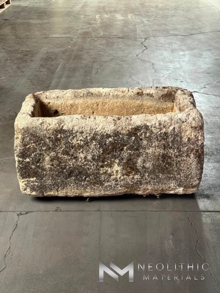 French Antique 18th Century Limestone Trough - Image 1