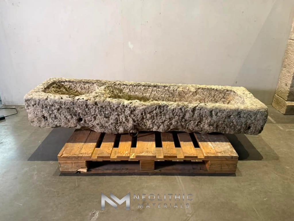 French Antique Limestone Trough - Image 1