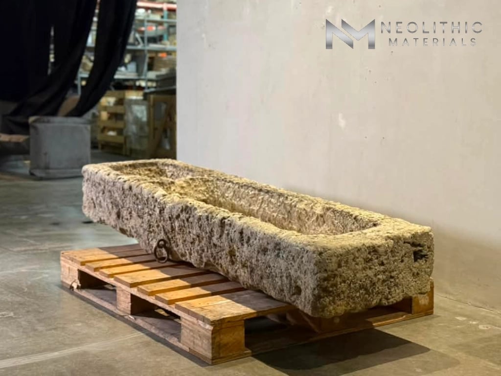 French Antique Limestone Trough - Image 2