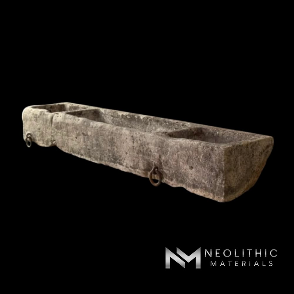 French Antique 19th Century Limestone Trough