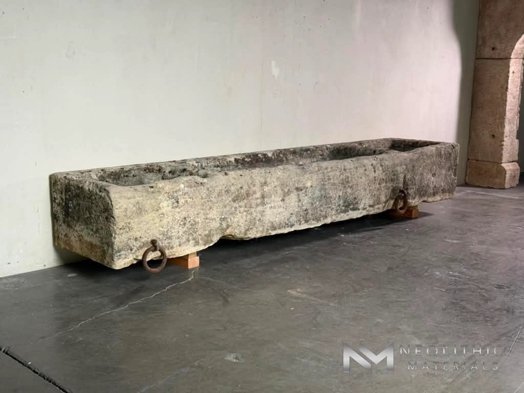 French Antique 19th Century Limestone Trough - Image 4