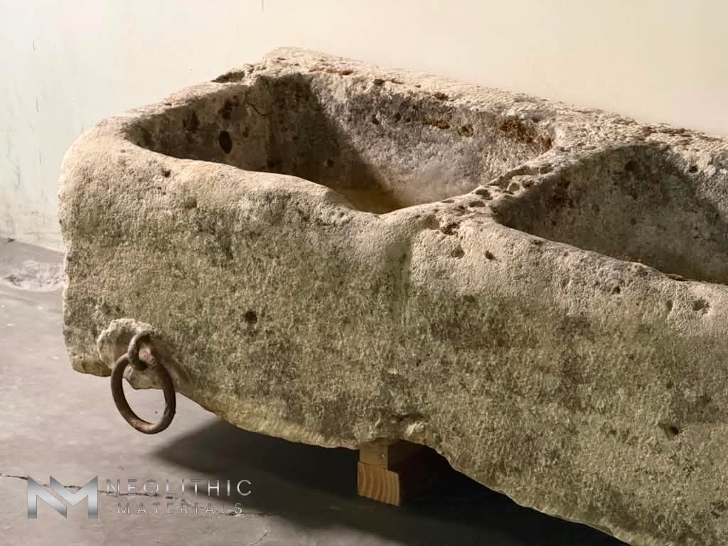 French Antique 19th Century Limestone Trough - Image 6