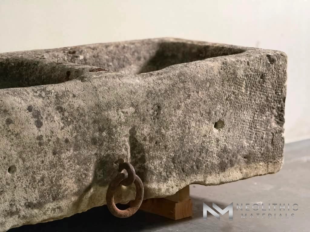 French Antique 19th Century Limestone Trough - Image 7