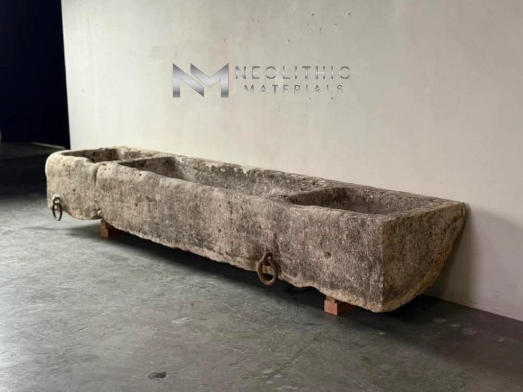 French Antique 19th Century Limestone Trough
