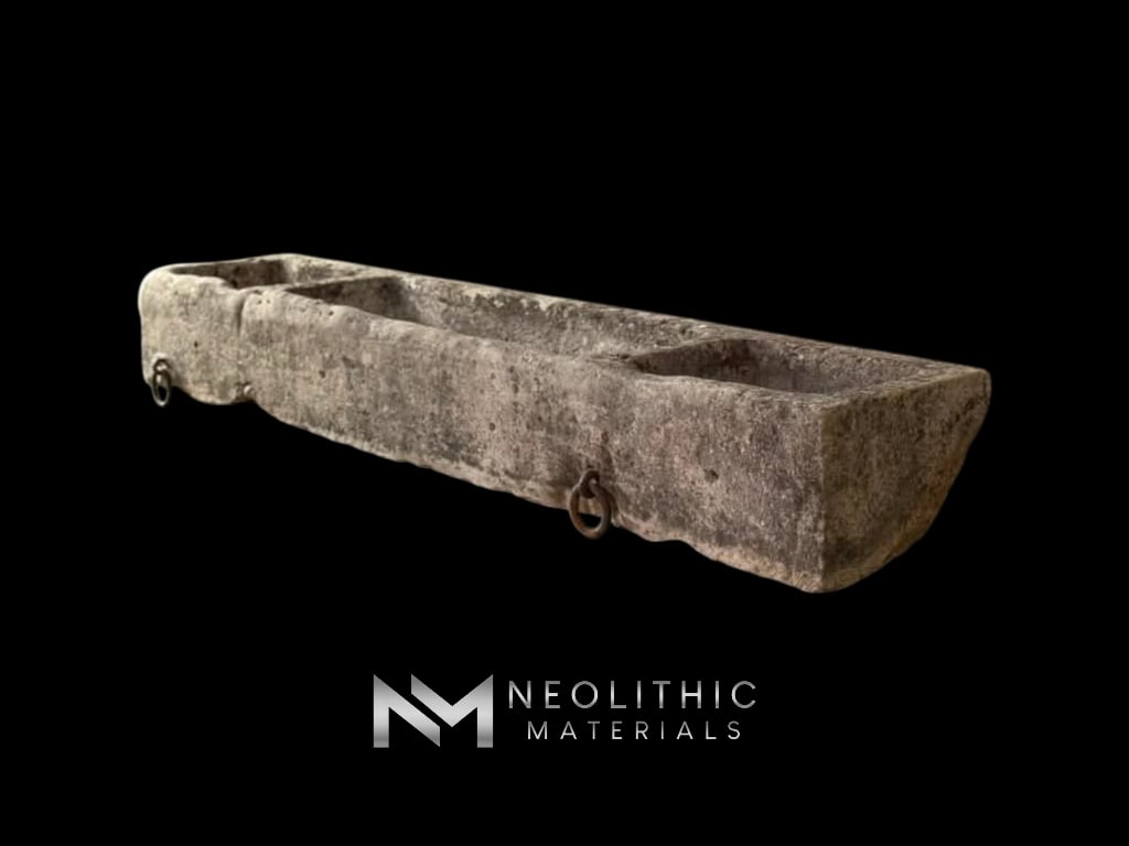 French Antique 19th Century Limestone Trough