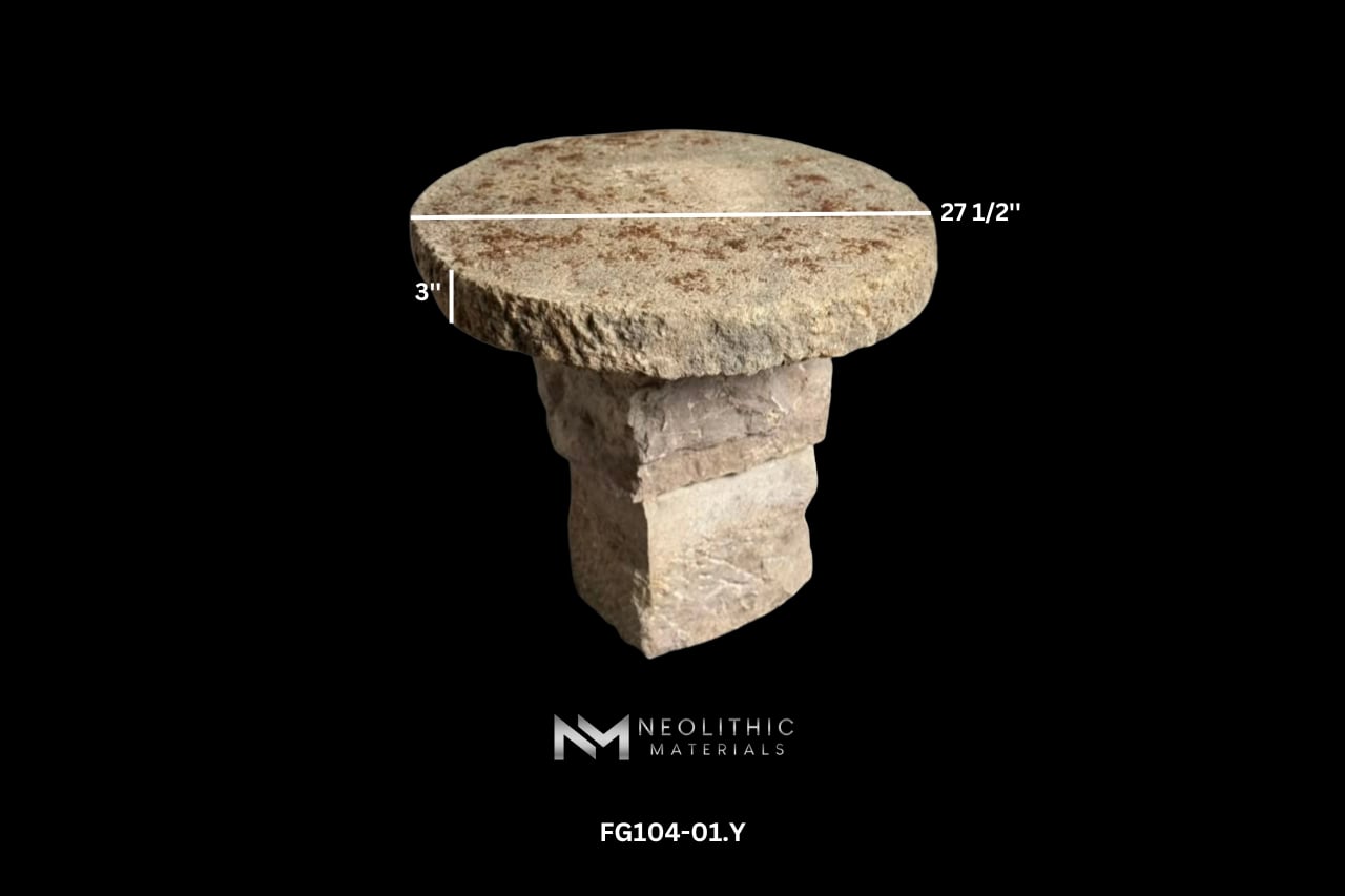 French Antique Circular Limestone Slab - Image 2