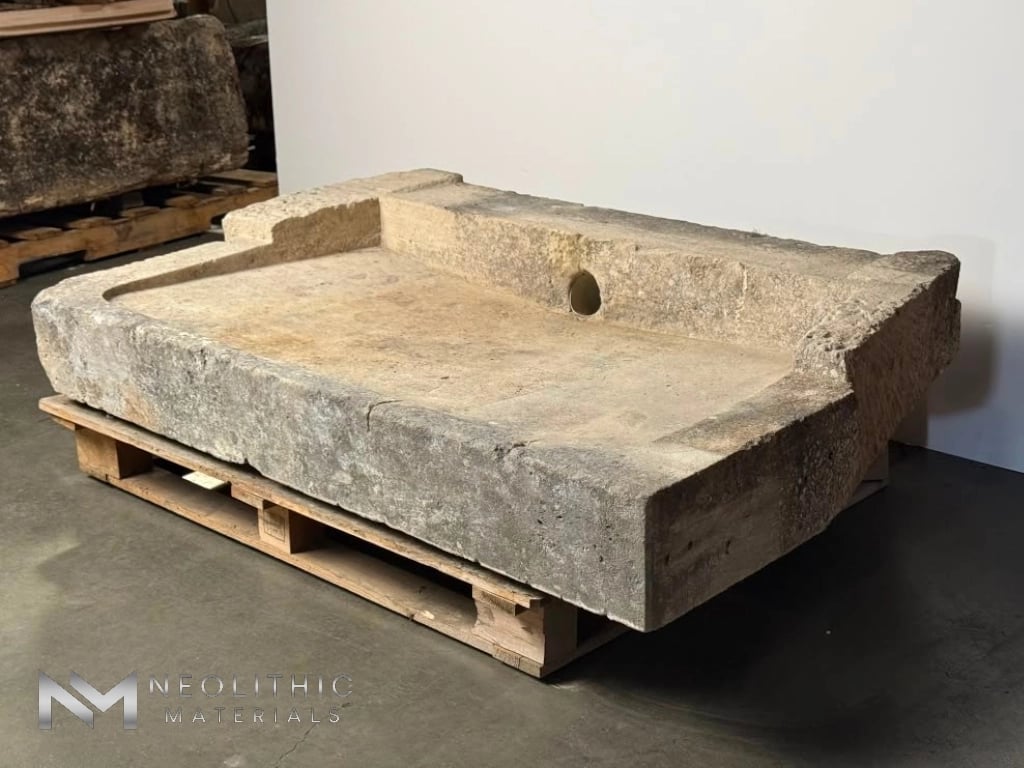 French Antique Limestone Sink - Image 3