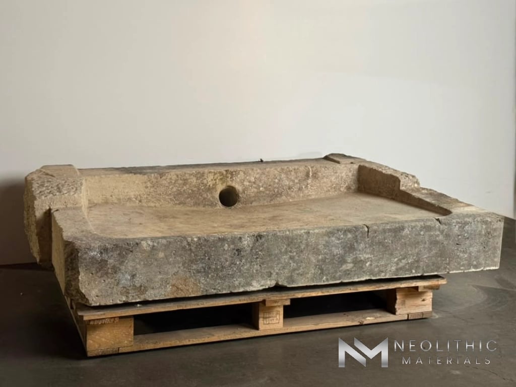 French Antique Limestone Sink - Image 4