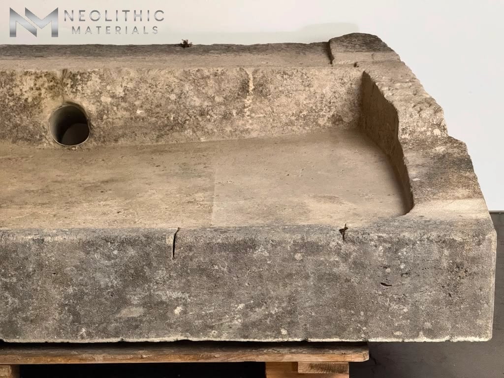French Antique Limestone Sink - Image 6