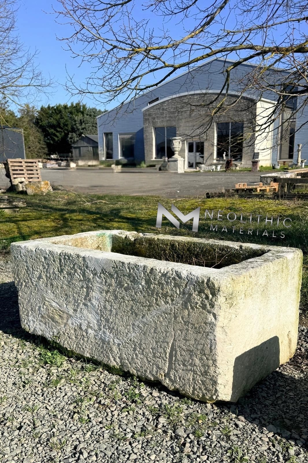 French Antique Limestone Trough