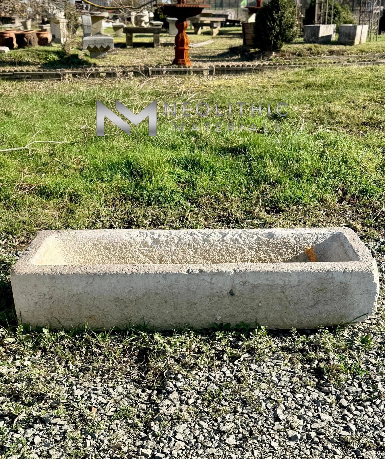 French Antique Limestone Trough