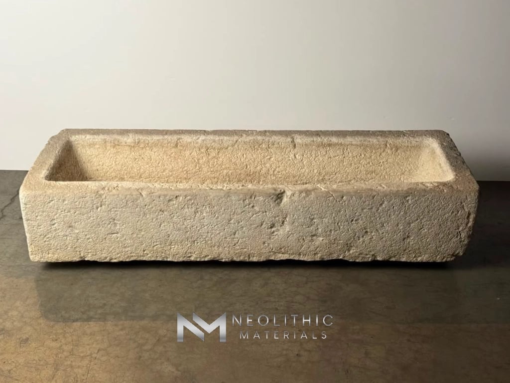 French Antique Limestone Trough - Image 1
