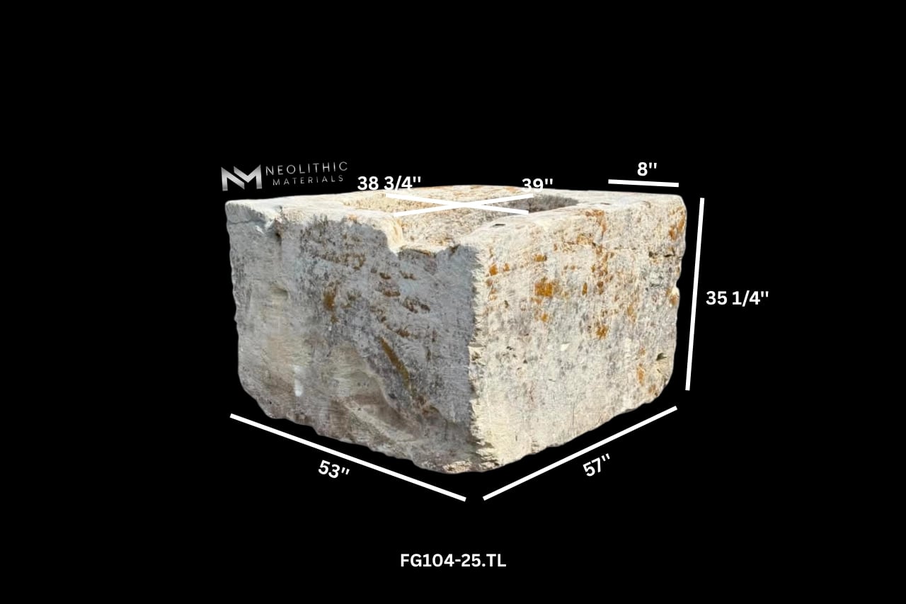 French Antique 19th Century Square Limestone Trough - Image 2