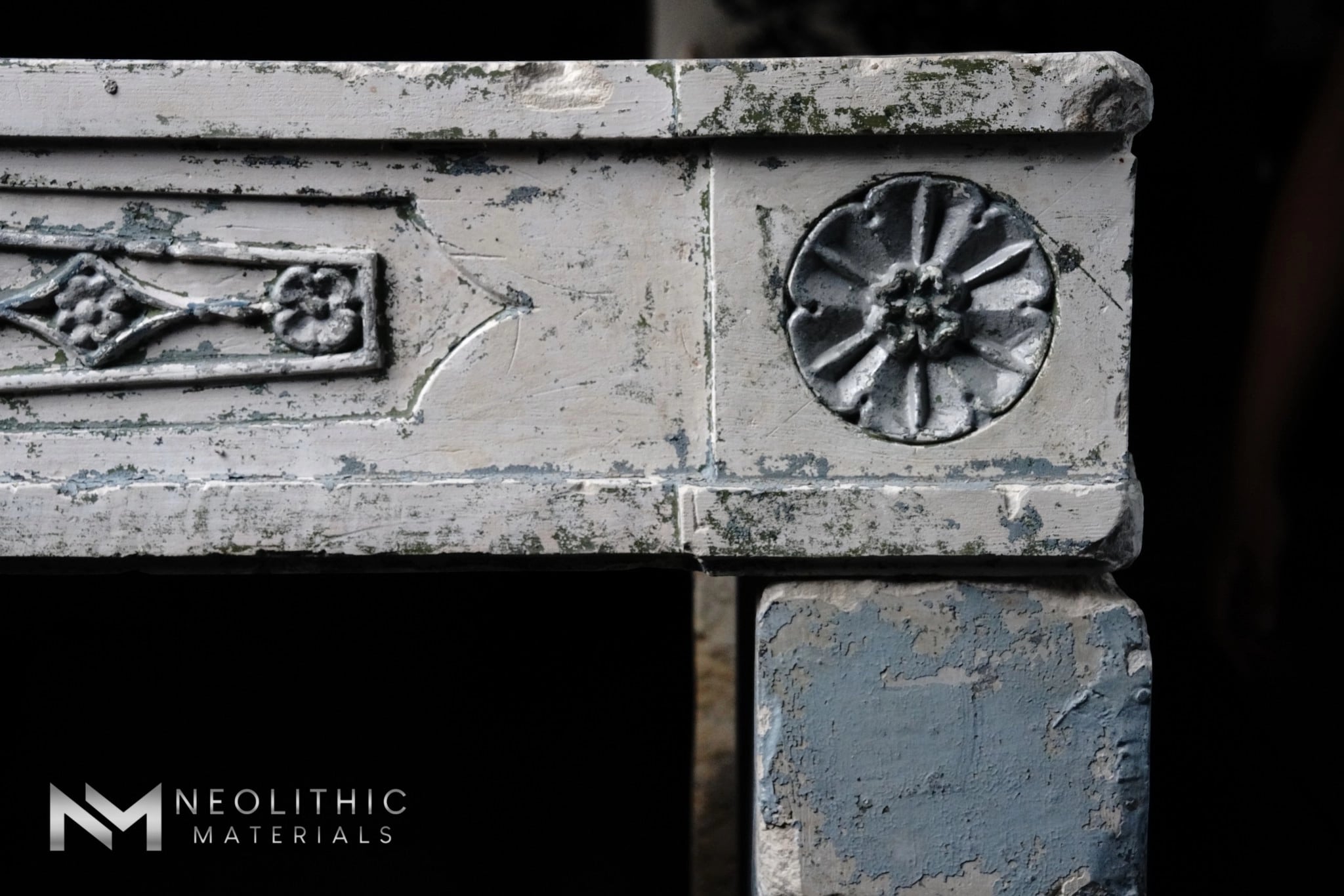 French Antique Limestone Fireplace Mantel - Image 5