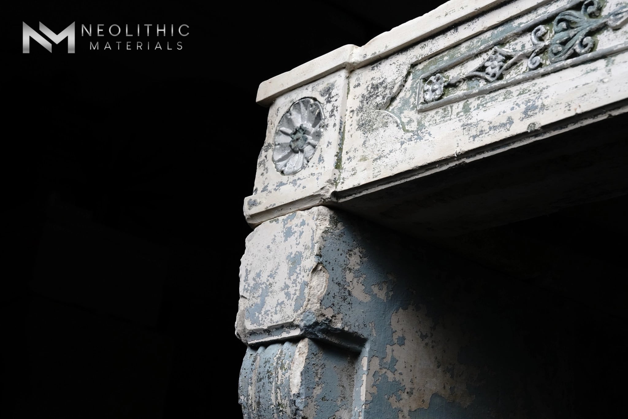 French Antique Limestone Fireplace Mantel - Image 6