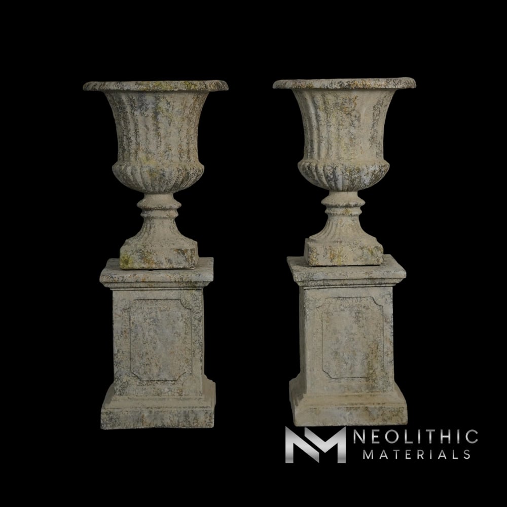 French Antique Cast Stone Planter / Jardiniere