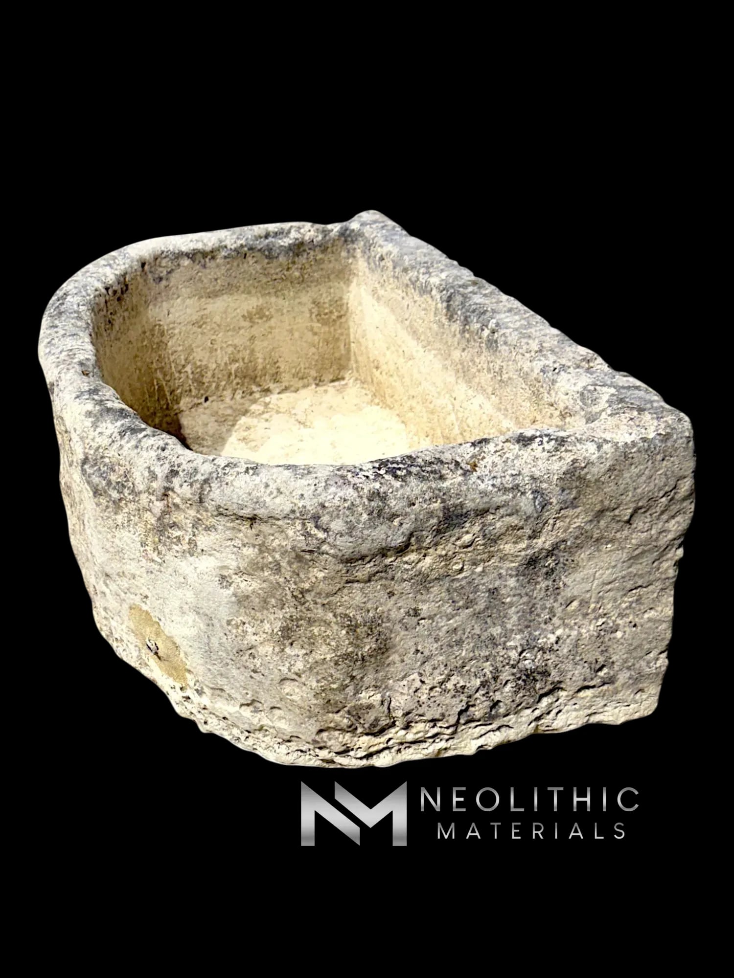 Antique French Half Moon Limestone Trough - Image 3