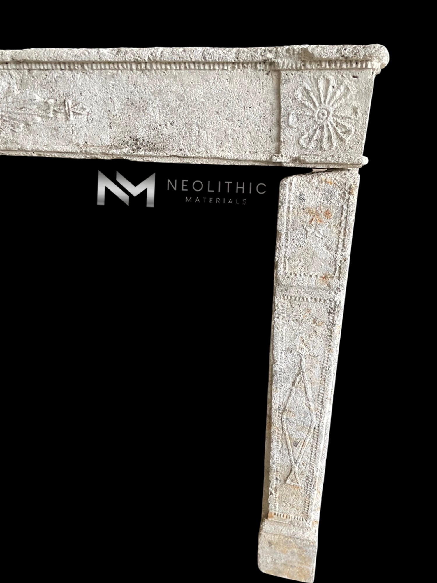 French Antique 17th Century Limestone Fireplace Mantel - Image 6