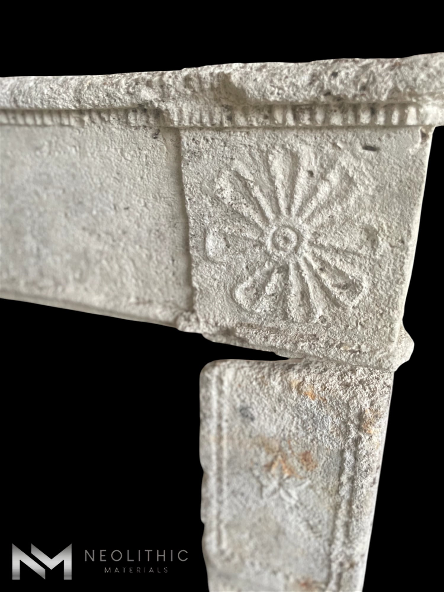 French Antique 17th Century Limestone Fireplace Mantel - Image 7