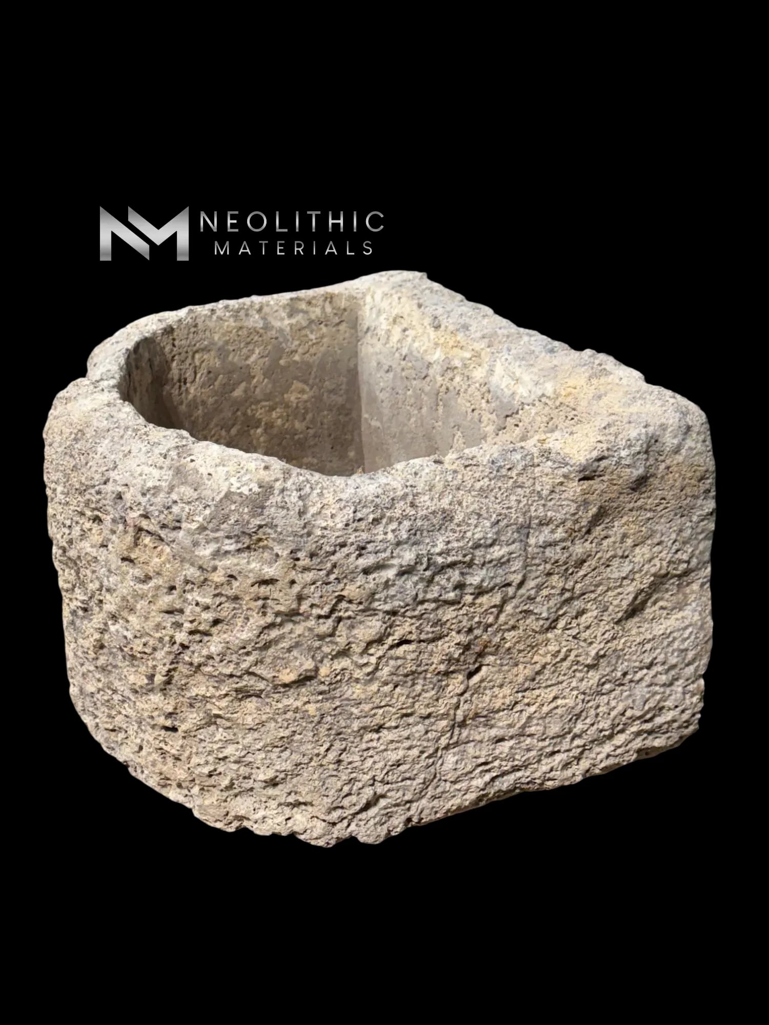 French Antique Half Moon Limestone Trough - Image 3