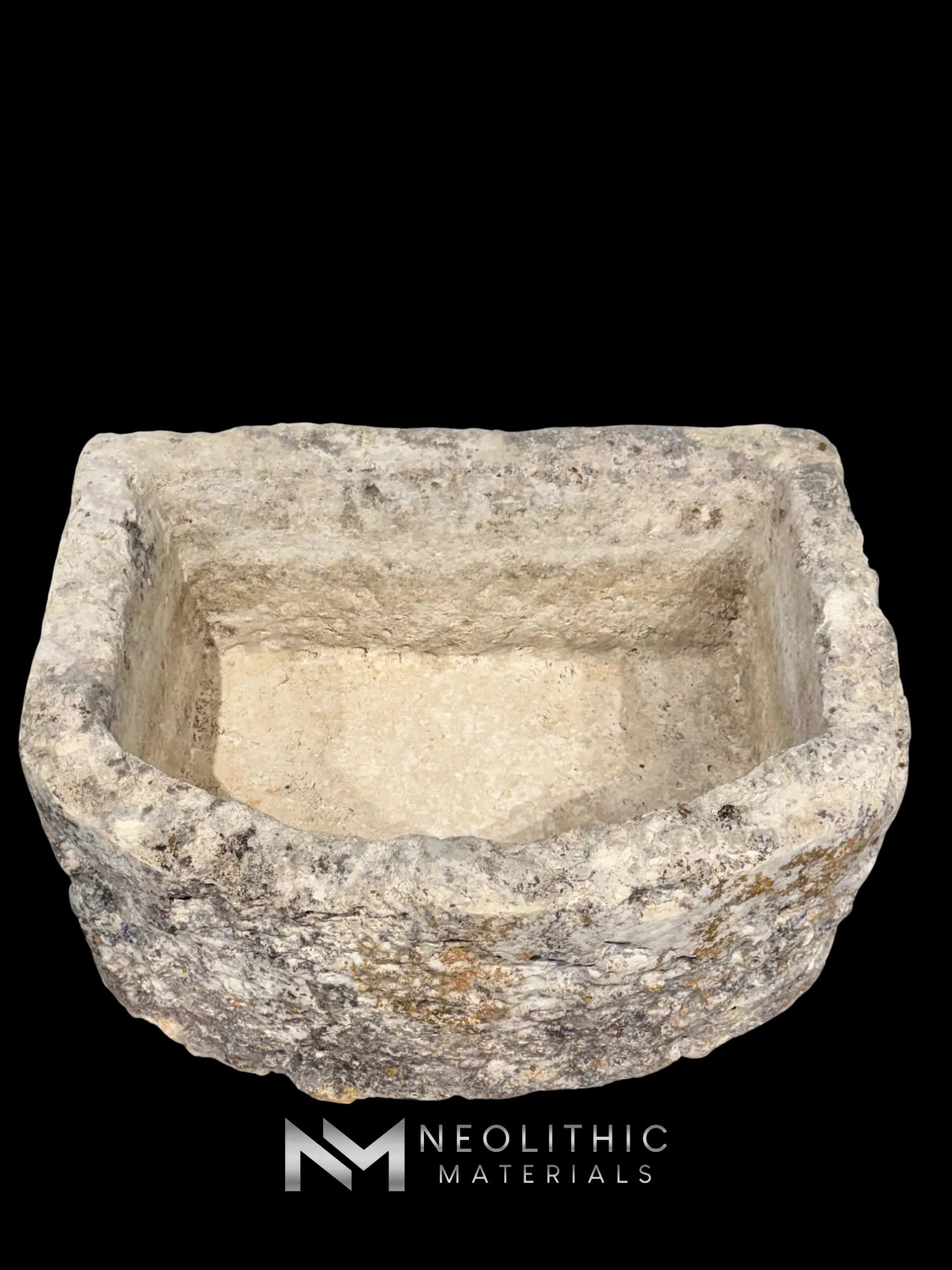 French Antique Half Moon Limestone Trough - Image 1
