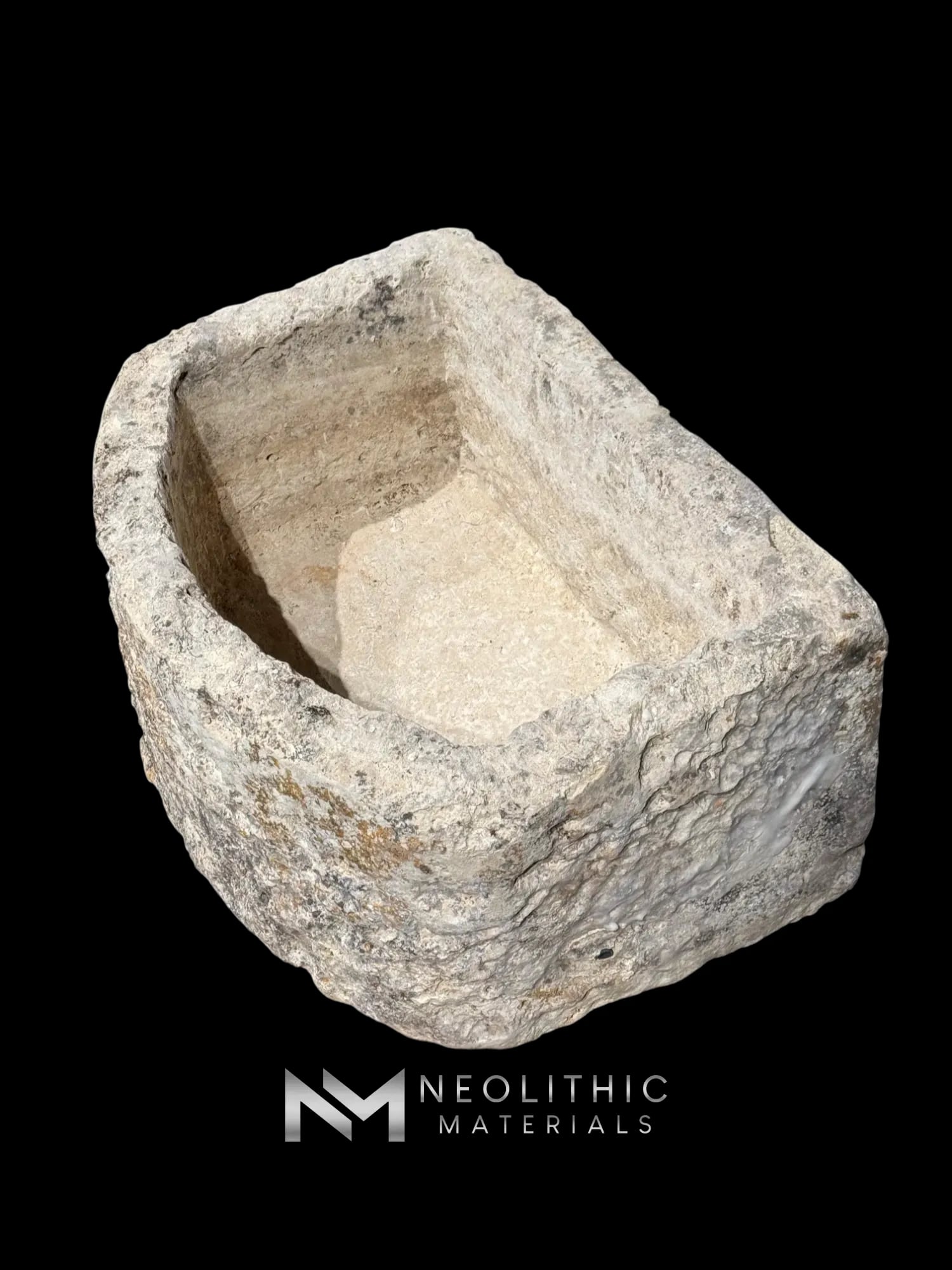 French Antique Half Moon Limestone Trough - Image 3