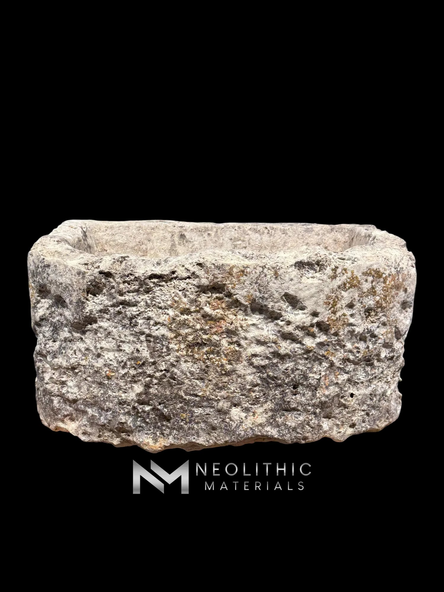 French Antique Half Moon Limestone Trough - Image 6