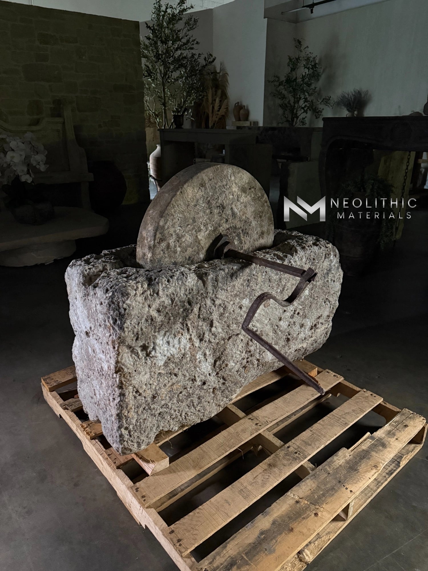 French Antique 19th Century Limestone Mill - Image 2