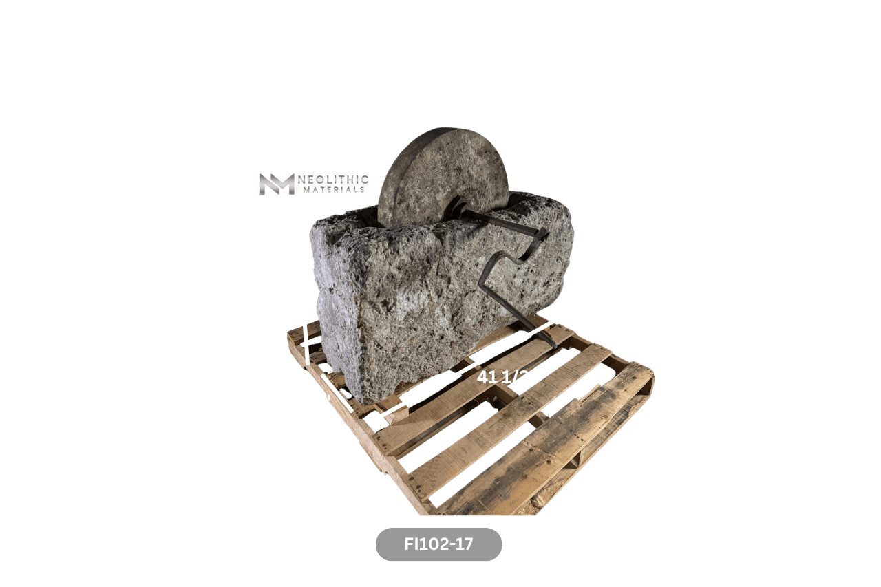 French Antique 19th Century Limestone Mill - Image 7
