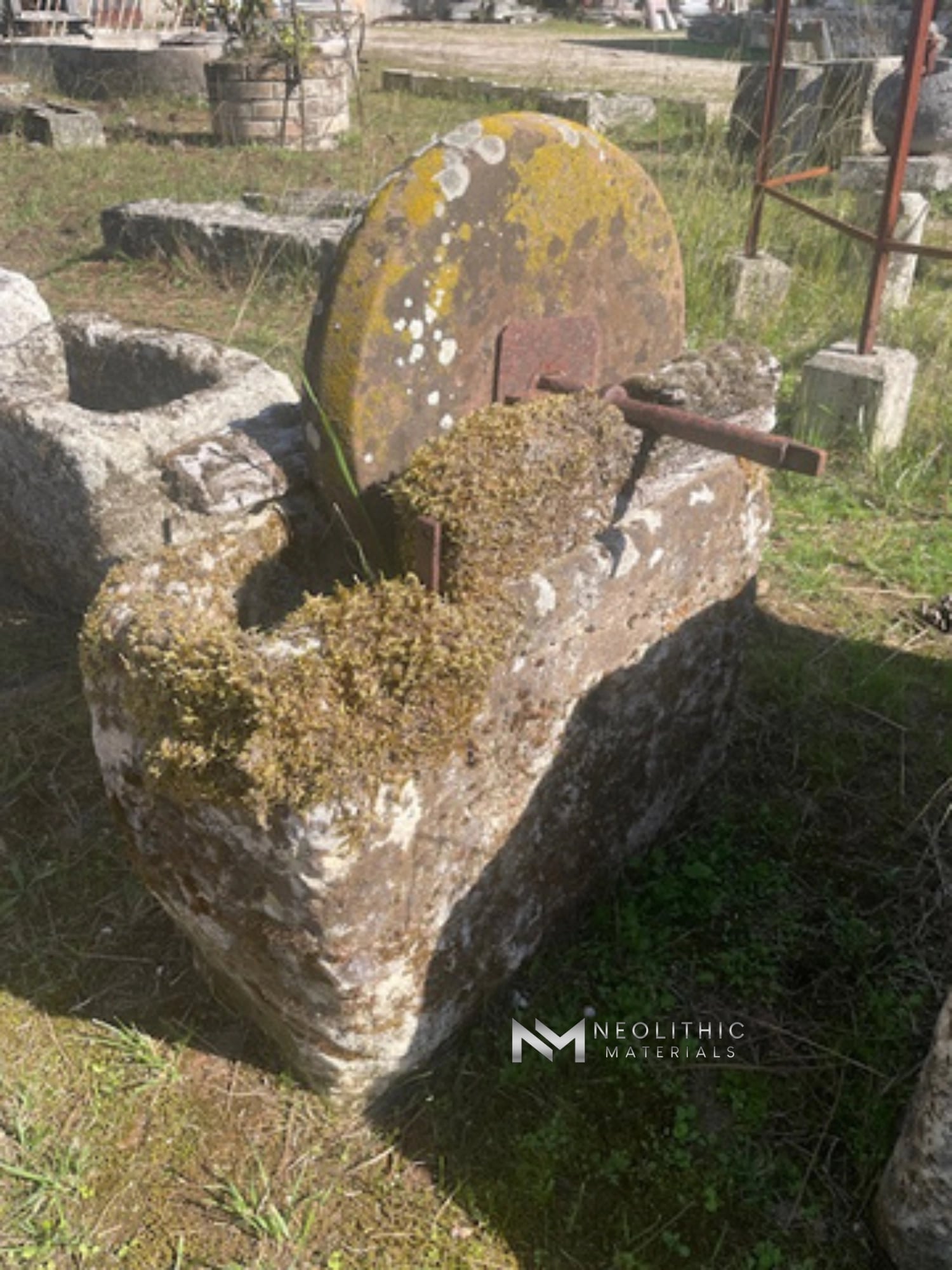 French Antique 19th Century Limestone Mill - Image 1